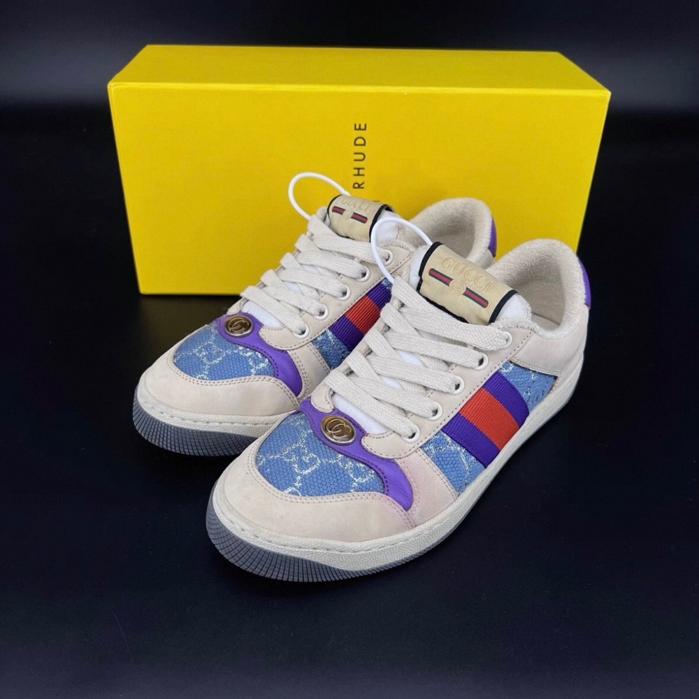 Gucci Blue and Purple Sneakers